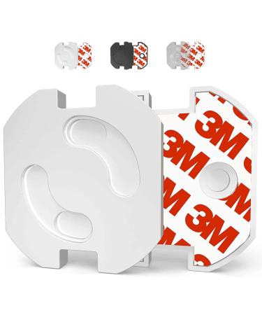 Vegmai 20 pieces sockets of child locking with rotating mechanism and 3m adhesive tape Ideal for babies children and toddlers at home.Schuko European plug color (white)