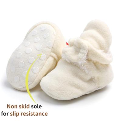 EDOTON Unisex Newborn Winter Boots - Non-Slip Sole, Adjustable Bootie Sock 6-12 Months, White - Buy Online on GoSupps.com