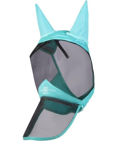 Buy Harrison Howard Caremaster Pro Luminous Horse Fly Mask - UV Protection Large Eye Space Long Nose with Ears - Summer Mint (XL) for Cold Blood Horses - International Shipping Available - Buy Online on GoSupps.com