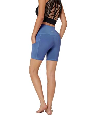 Auu High Waist Yoga Shorts for Women - Tummy Control Workout Pants with Pockets - Buy Online on GoSupps.com