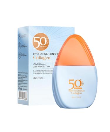 Collagen Sunscreen - Sunscreen Spf 50 for Women- Suncream Factor 50 - Refreshing and Non-stick - Spf 50 Face Moisturiser - Mild and Non-irritating Sunscreen