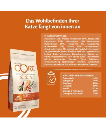 Wellness Core Adult Original Cat Food - Grain-Free High Meat Turkey & Chicken 300g Pack - Buy Online on GoSupps.com