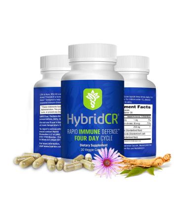 HybridCR Rapid Immune Boost Defense | Zinc  Echinacea  Andrographis  Ginseng  Selenium  Gluten-Free & Non-GMO | 5-In-1 Immune Support Supplement | Pharmacist Formulated 1 Month Supply (30 Veggie Caps)