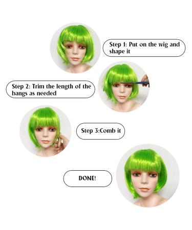 Colored Wigs 6 Pack: Neon Short Bob Party Wigs with Heart Sunglasses for Women - Cosplay & Bachelorette Party Essentials - Buy Online on GoSupps.com