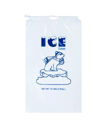 InfinitePack 10 Lbs Ice Bags with Drawstring with 33 Micron - 400 Plastic Ice Bag Reusable Heavy Duty & Durable - No Ties needed Quick Closure - Wholesale Pack 10 Lbs - 400 Pcs
