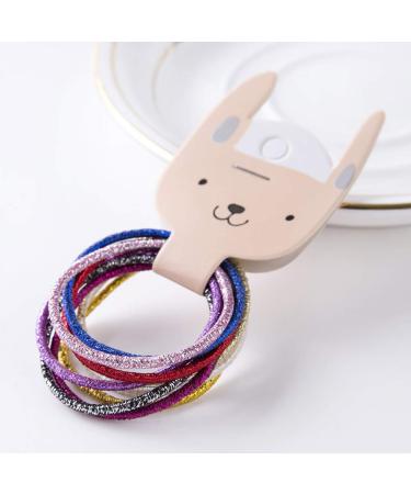 LOVEF 200pcs Glitter Multi-Color Hair Elastics Hair Ties - No Crease Ponytail Holders for Girls & Ladies - Buy Online on GoSupps.com
