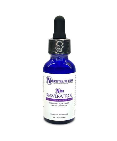 Nano RESVERATROL, Liquid Drops Instantly Absorbed - NO Waste, Getting to Work Immediately at The intracellular Level. Nanofluidized Formulation. -25% Discount Available!