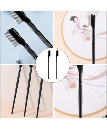 LALAFINA Combs Separator Comb Brow Needle for Eyelashes Metal Brush Define Brushes Stainless Steel Grooming Stain Tool Women Makeup with Applicator Teeth Tools Separation Mascara Curler 14X2X0.5CM Black - Buy Online on GoSupps.com