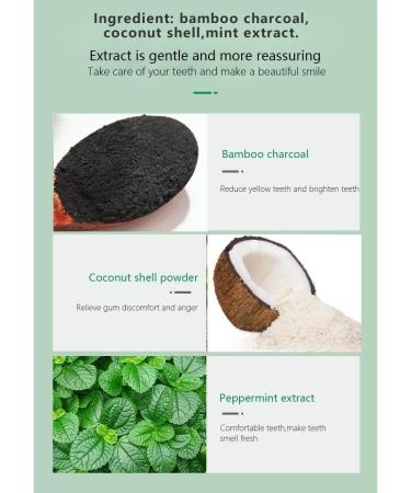 Organic Activated Charcoal Teeth Whitening Powder + Bamboo Toothbrush | 30g Coconut Charcoal Teeth Stain Remover | Fresh Mint Taste - Buy Online on GoSupps.com