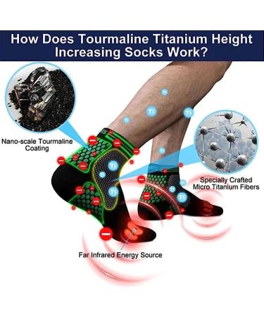 Yorlary HIGHERSOCKS 2023 Far Infrared Schorl Titanium Ion Heightening Booster Socks - Tourmaline Slimming Health Sock for Women and Men - Size L(40-44) - 5 Colors - Buy Online on GoSupps.com
