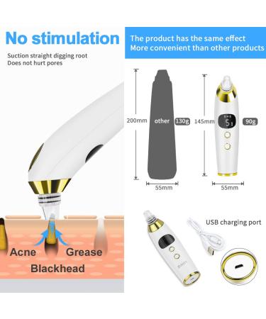 Blackhead Vacuum Remover with 5 Probes - Pore Cleanser & Extractor Device - Buy Online on GoSupps.com