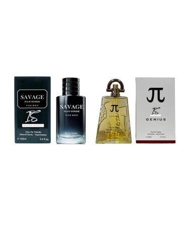 Savage Cologne for Men + PI by Genius Cologne for Men Eau De Toilette Spray 3.4 Fl Oz each (Pack of 3) - Clashoky - Buy Online on GoSupps.com