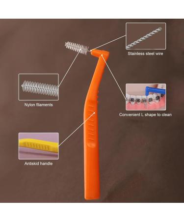 L-Shaped Interdental Brushes - 5 Pack for Effective Plaque Removal | Ideal for Braces & Between Teeth | Pink Cups - Buy Online on GoSupps.com