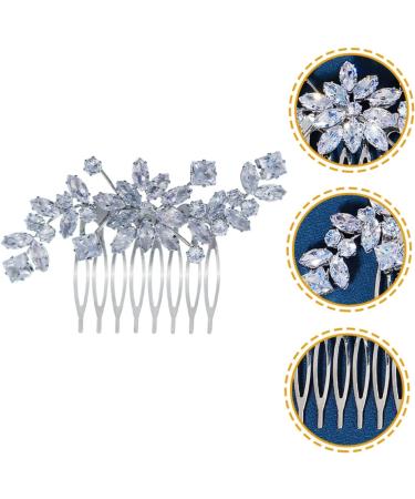 Crystal Side Hair Comb flower girl hair accessories flower girl headpiece hair accessories for prom bridal headpieces for wedding bridal comb light luxury bridesmaid Zircon hairpin - Buy Online on GoSupps.com
