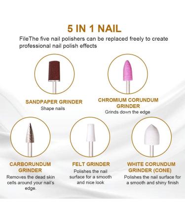 TOUCHBeauty Portable Electric Nail File Manicure & Pedicure Drill with LED Light - Gold PL-1333 - Buy Online on GoSupps.com