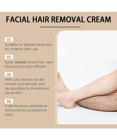  ZHJZGS Coconut-based facial hair removal cream - Gentle and effective hair removal for sensitive skin and upper lip chin pubic and bikini hair face and body for - Buy Online on GoSupps.com