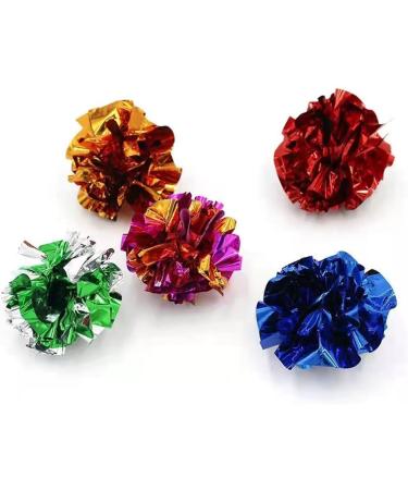 ANZONGYI 10 Pcs Mylar Crinkle Balls Colorful Crinkle Balls Cat Toys Rustle Sound Ball Cat Interactive Toys for Kittens and Grown-up Cats - Buy Online on GoSupps.com