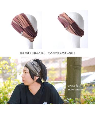 Mens Tie Dye Bandana Headband - Womens Boho Bandana Japanese Hair Band Hippie Marble Black - Buy Online on GoSupps.com