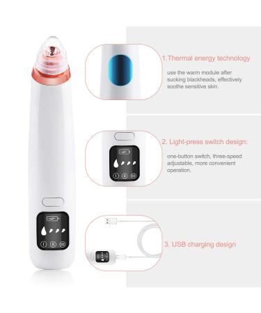 Blackhead Remover Pore Vacuum Cleaner Electric Acne Extractor Kit | LED Display, USB Rechargeable, All Skin Types | Gold - Buy Online on GoSupps.com