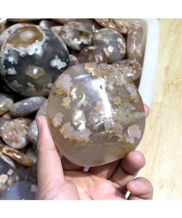 Natural Crystal Rough Home Decor Natural Crystals Stones Tumbled Cherry Blossom Agate Palm Size 30g-300g for Feng Shui Decoration Gifts Natural Crystal (Color : 122g-150g) - Buy Online on GoSupps.com
