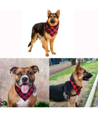 Dog Bandana EYLEER Pet Dog Bandanas Cotton Reversible Triangle Red Plaid Autumn Fall Christmas Thanksgiving Halloween Scarf Bibs Dog Accessories for Small Medium Large XL Dog Puppy(L Size) (Red/Black) - Buy Online on GoSupps.com