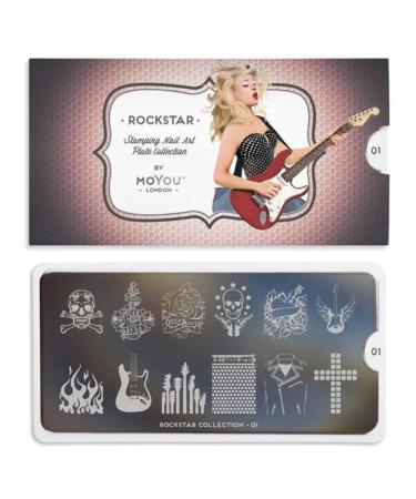 MoYou London Rockstar Collection 01 - Rockstar 01 Nail Art Stamps | International Shipping Available - Buy Online on GoSupps.com