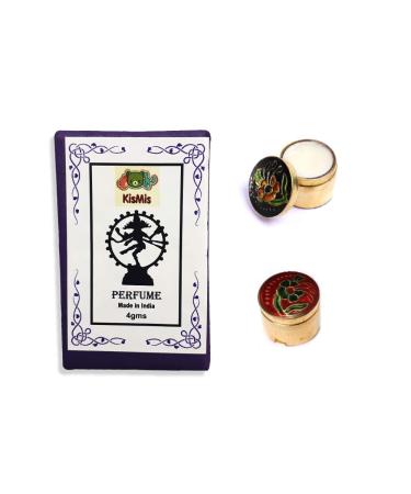 Natural Jasmine Fragrance Solid Perfume Mini Brass Jar 4gm (0.14 Ounce) Hand Made - Buy Online on GoSupps.com