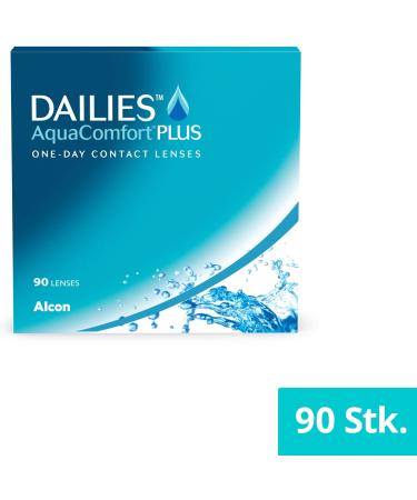 Dailies AquaComfort Plus Daily Lenses - 90 Pieces BC 8.7 mm DIA 14.0 mm +8.0 Diopters - Soft Contact Lenses for All-Day Comfort - Buy Online on GoSupps.com
