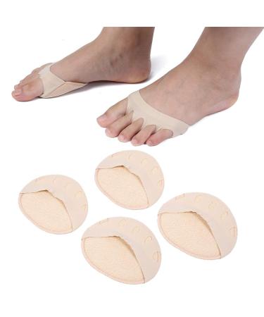 Foot Cushion 2 Pairs High Heeled Shoes Breathable Forefoot Pad Pointe Shoe Toe Pads Stress Pain Relief Forefoot Patch (Skin Color)