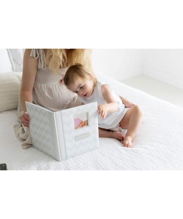 Little Pear Chevron Baby Memory Book | Gender-Neutral Grey Photo Album for New Mums - Buy Online on GoSupps.com