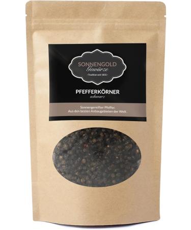 Sun Gold Sonnengold Black Pepper black peppercorns in premium quality double sieved and cleaned fresh sundried from Ecuador natural & pure 120 g - Buy Online on GoSupps.com