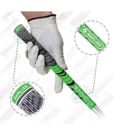SAPLIZE Hybrid Golf Grips CL03 - Set of 13 | Low Taper Design, Cross Corded Rubber | 6 Color Options | Standard/Midsize | MultiCompound Fluorescent Green | Upgrade/Deluxe Kit | Full Solvent Kit Included - Buy Online on GoSupps.com