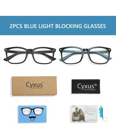 Buy Cyxus Blue Light Filter Glasses - Anti-Digital Eye Strain - Stylish Black & Blue | Screen Safety for Laptops Smartphones & Tablets - Buy Online on GoSupps.com