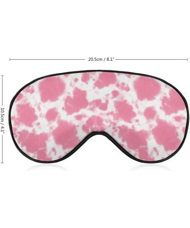 Pastel Pink Cow Tie Dye Sleep Mask for Women | Adjustable Eye Shades with Elastic Strap - Perfect for Restful Sleep - Buy Online on GoSupps.com