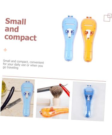 2 Series Box Razor Storage Set - Universal Travel Razor Case & Cover | Safe & Portable Razor Organizer (16.5x6x3.5cm) - Orange & Blue - Buy Online on GoSupps.com