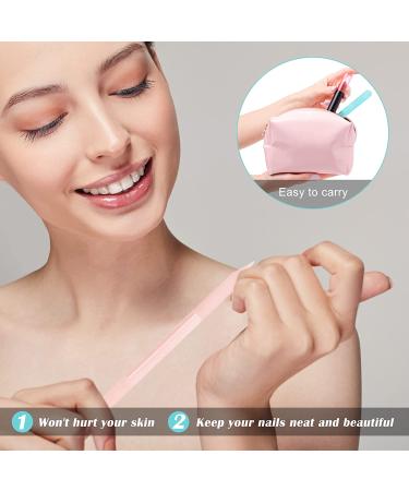 Double Sided Glass Cuticle Pusher Set for Manicure and Nail Care - Pink/Light Blue - Buy Online on GoSupps.com