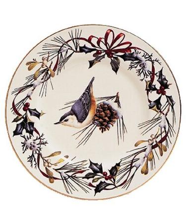 Lenox Winter Greetings Gold-Banded Nuthatch 9-Inch Accent Plate