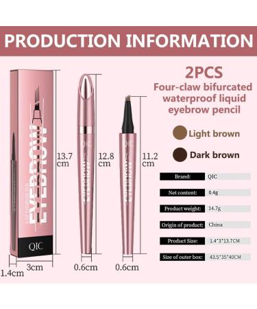 CYZJPRVN 3D Magic Eyebrow Pencil Waterproof Micro Eyebrow Pencil with 4 Forked Tips Eyebrow Tattoo Pen Long Lasting Magic Eyebrow Pencil Dark/Light Brown - Buy Online on GoSupps.com