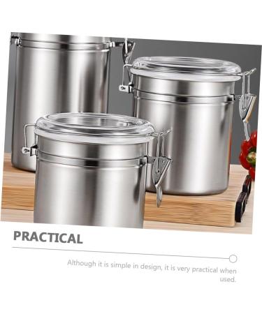 Zerodeko 4pcs Stainless Steel Freshness Container with Lid Metal Container Kitchen Pantry Organizer Travel Nuts Container Coffee Container Tea Bottle Food Container Household Storage Bottle - Buy Online on GoSupps.com
