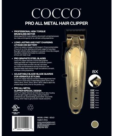 Buy Cocco Pro BLDC Clipper - High-Torque Motor Graphite Steel Blade All-Metal Housing Gold - International Shipping Available - Buy Online on GoSupps.com