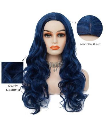 Shop Blue Long Wavy Wigs for Women | Synthetic Curly Heat Resistant Costume Wigs for Halloween Parties - Buy Online on GoSupps.com