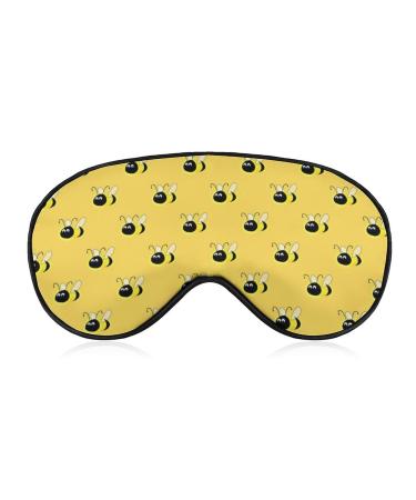 Flying Yellow Bees Sleep Mask Eye Cover for Sleeping Blindfold with Adjustable Strap Blocks Light Night Travel Nap for Men Women