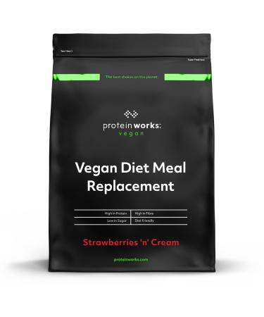 Protein Works - Vegan Diet Meal Replacement Shake | Nutritionally Complete 250 Calorie Meal | Vegan Meal Shake | Plant Based Meal | 28 Servings | Strawberries 'n' Cream | 2kg Strawberries 'n' Cream 2kg (28 meals)