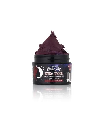 Mysteek Color Pop Temporary Hair Color for Dark Hair or Light Hair Natural Hair Coloring with No Hair Bleach Wash Out Hair Color Mysteek Naturals (1 Fl Oz Mutha Maroon)
