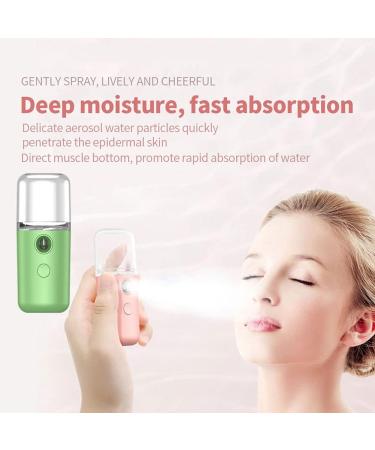 Nano Facial Mister Facial Mist Sprayer USB Recharging Handheld Face Steamer for Skin Care Moisturizing Hydrating Green 30ML - Buy Online on GoSupps.com