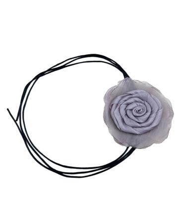 SOUTHJIELING Vintage Floral Choker Necklace Chic Gothic Flower Trendy Neckband for Individual Fashion Purple