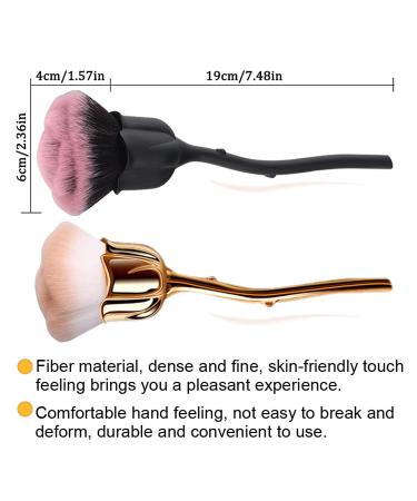 DANNEASY 2pcs Nail Dust Brushes - Rose Nail Brushes for Cleaning Dust and Powder - Acrylic Nail Art Tools Kit - Gold & Black Rose Design - Buy Online on GoSupps.com