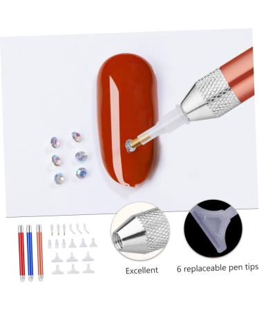 DOITOOL 9 Sets Nail Art Drill Pen Nail Drill Pen Nail Pen Nail Gems Kit Diy Tools Blue Color Ar Red Dotting Pen Head Tip Nail Art Equipment Embroidery 5d Aluminum Alloy Painted Diamond Pen - Buy Online on GoSupps.com