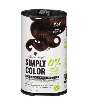 Schwarzkopf Simply Color Permanent Hair Color  3.65 Dark Chocolate 3.65 Dark Chocolate 1 Count (Pack of 1) - Buy Online on GoSupps.com