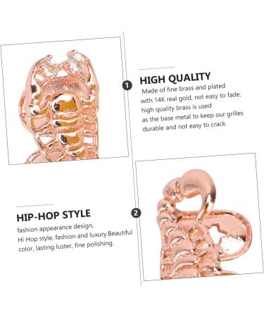 SOESFOUFU 1pc Scorpion Single Braces Adult Halloween Costume Gold Mouth Teeth top Photo Props Vampire Golden 2X1cm - Buy Online on GoSupps.com